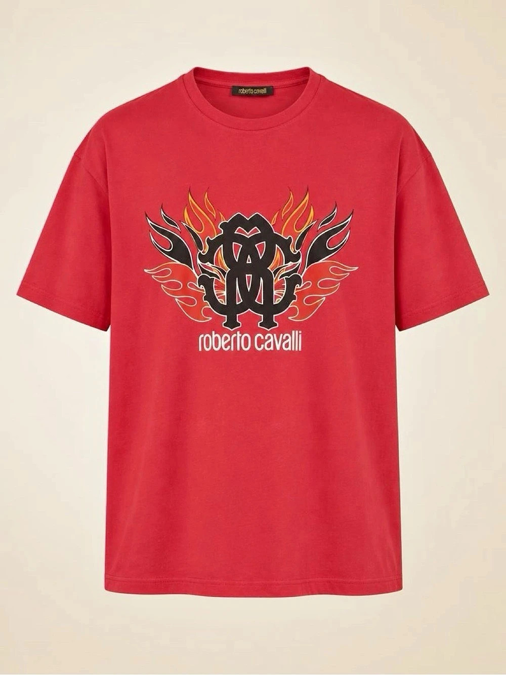 Roberto Cavalli Flame Logo Red T-Shirt